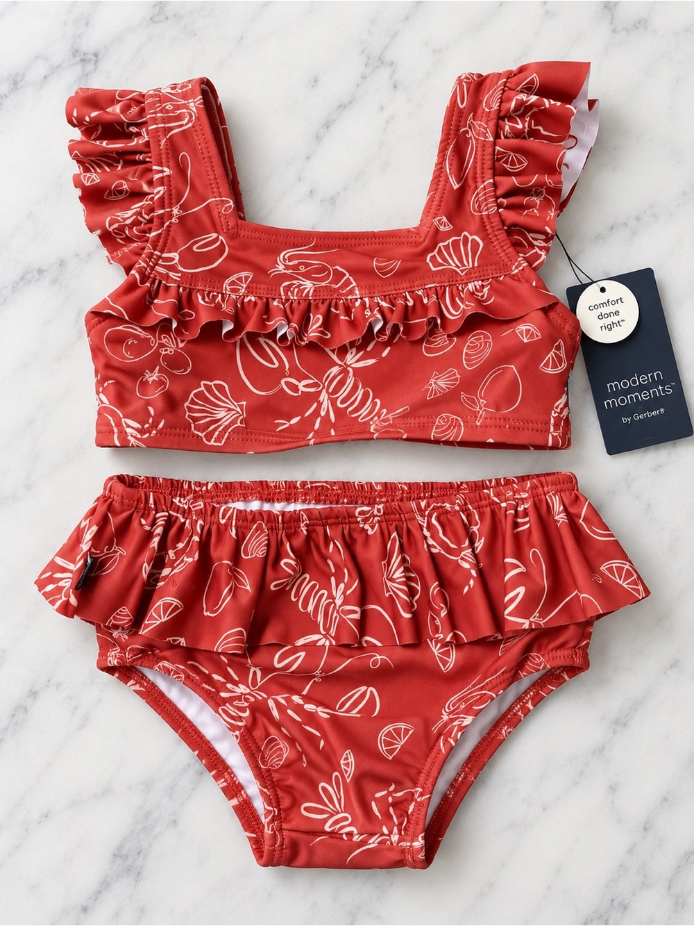 ❤️ Modern Moments by Gerber Girls’ 2-Piece Swimsuit – 18M – NWT